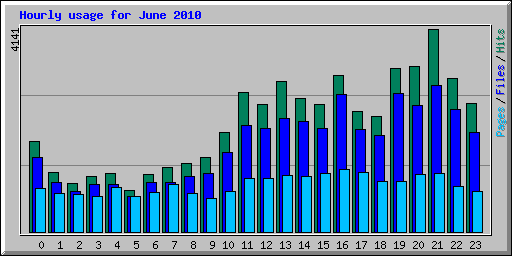 Hourly usage for June 2010